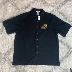 Disney Mickey in Paradise Button Down  Black Sz XL